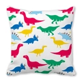 Square peach skin pillowcase featuring colorful cartoon dinosaur patterns on white background - Hand Drawn Cartoon Dinosaur (38)