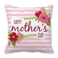 Federa per cuscino a righe rosa e bianche Happy Mother's Day con decoro floreale - Happy Mother's Day a Strisce Rosa e Bianche (38)