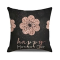 Black Mother's Day cushion cover with rose gold floral print and festive lettering - Black Background Rose Gold Glitter Floral (40)