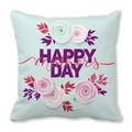 Federa in pelle di pesco blu con stampa floreale Happy Mother's Day e pois bianchi - Stile Floreale 3D a Pois Bianchi Blu Chiaro (21)