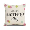 Federa per cuscino in lino per la Festa della Mamma con pois colorati e testo a tema - Stile Font Artistico Pois Colorati (40)
