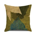 Détail macro du motif de veines de feuilles sur la housse de coussin d'automne rustique - Motif de Veines de Feuilles Abstrait (32)
