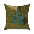 Détail de la texture de la housse de coussin en coton lin avec motif feuille d'automne - Feuilles Vintage Artistiques (33)
