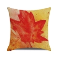 Fall maple leaf square pillowcase in watercolor style on warm ginger yellow background - Watercolor Red Maple Leaf (1)