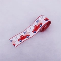 Ruban du Jour de l'Indépendance avec motif camion rouge pour couronnes et décors - Style Voiture / 6 Mètres