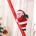 Detail der Weihnachtsmann-Figur auf einer roten Leiter für die Weihnachtsdekoration zu Hause - Roter Leiter-Stil