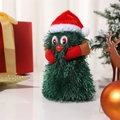 Albero di Natale musicale animato di peluche con cappello rosso per decorazioni festive - M