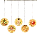 Creative LED Christmas curtain lights with warm yellow festive hanging ornaments - USB Powered