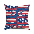 Detail of square pillowcase featuring watercolor flip-flops with USA flag design elements - USA Flag Flip Flops (9)