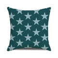 Détail de la texture d'une housse de coussin sarcelle foncée à motifs d'étoiles - Style Étoile Grise Turquoise Foncé (19)