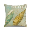 Texture détaillée de la housse de coussin en lin avec étoiles de mer et motifs plage - 45x45 cm / Style Coquillage de Plage Nostalgique (10)
