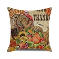 Detail van Give Thanks kussensloop met kalkoen, pompoen en herfstbladeren prints - Gelukkig Thanksgiving (12)