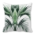 Detail of tropical palm leaf pattern on soft white peach skin pillowcase cover - Symmetrical Palm Leaves Pattern (8)