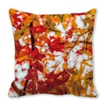 Housse de coussin carrée avec feuilles d'érable d'automne réalistes en peau de pêche - Photo de Feuille d'Érable (2)
