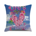Watercolour beach flip flops cushion cover with Life's Better IN Flip Flops print - Life's Better in Flip Flops (24)