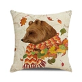 Decoratieve Happy Thanksgiving kussenhoes met herfstbeer en kleurrijke herfstbladeren - Sjaal Beer (21)
