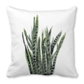 Tropical snake plant watercolor leaf print on white peach skin square pillowcase cover - Snake Plant Gradient Texture Pattern (39)