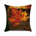 Housse de coussin carrée automnale avec motif de feuilles d'érable style peinture à l'huile - Feuille d'Érable Style Peinture à l'Huile (6)
