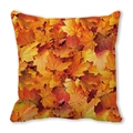 Fall maple leaf watercolor pattern decorative throw pillow cover for autumn home decor - Dense Orange Red Maple (16)