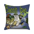 Grappige kussenhoes met basvis en Bassin Gas Silent But Deadly slogan print - Humoristische Baars Illustratie(4) / 45x45 cm