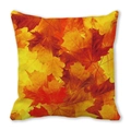 Watercolor maple leaf pillow cover in orange and red tones for autumn home decor - Warm Tone Maple (13)