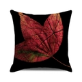 Housse de coussin noire avec motif de feuille d'érable rouge à texture craquelée - Érable Rouge à Texture Craquelée sur Noir (11)