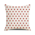 Fodera per cuscino nautico quadrato con vivaci pois rossi su un tessuto color avorio - Pois Rossi Bianco Sporco / 45x45 cm