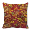 Dark red square throw pillow case with vintage watercolor autumn maple leaf patterns - Vintage Red Maple (15)