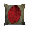Housse de coussin carrée automnale avec une grande feuille d'érable rouge sur fond texturé - Feuille Tombée Rouge Foncé Texturée Vintage (13)