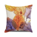 Housse de coussin aquarelle feuilles de forêt d'automne aux tons orange et violet - Feuilles Multicolores à l'Aquarelle Artistique (14)