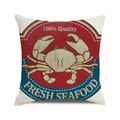 Fodera per cuscino in lino con granchio rosso vintage e stampa Fresh Seafood - Granchio Tema Frutti di Mare Vintage (27) / 45x45cm