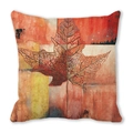Artistic watercolor maple leaf pattern square throw pillow case with autumn colors - Abstract Art Maple (22)