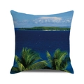 Federa quadrata con paesaggio di isola tropicale, cielo azzurro e palme - Immagine a Trasferimento Termico della Costa Tranquilla (Stile 32)