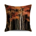 Autumn forest maple leaves cushion cover with vibrant orange foliage on black tree trunks - Orange-red Maple Black Trunk (25) / 18x18 Inch