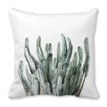 Tropical cactus watercolor print on white peach skin fabric cushion cover - Cactus Cluster Watercolor Pattern (21)