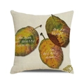 Housse de coussin en lin d'automne avec feuilles vintage et poèmes élégants imprimés - Feuilles Tombées Rétro avec Vers Anglais (23)