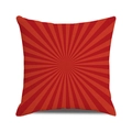 Federa quadrata con motivo a raggi rossi per decorazione divano e interni - Motivo a Raggiera Solare Radiante Rosso / 45x45 cm