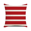 Fodera per cuscino quadrata con strisce nautiche rosse e bianche in tessuto di lino - Righe Larghe Orizzontali Rosso Bianco / 45x45 cm