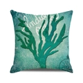 Housse de coussin décorative corail sur dégradé vert sarcelle style océan indien - Style Dégradé Corail de l'Océan Indien (39) / 45x45cm