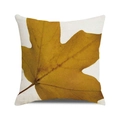 Housse de coussin en lin avec motif de feuille d'érable d'automne pour la décoration - Feuille d'Érable Unique Jaune Foncé (28)