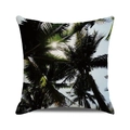 Federa per cuscino quadrata con foglie di palma e sole per l'arredamento estivo - Luce Artistica di Palme Dense (Stile 39)