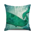 Housse de coussin turquoise avec baleine et étoile de mer au thème marin - Style Baleine Étoile de Mer Pacifique (40) / 45x45cm
