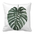 Tropical monstera leaf print on white peach skin pillowcase with a minimalist style - Giant Monstera Leaf Pattern (13)