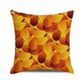 Fall autumn maple leaves pattern throw pillow cover with warm seasonal forest leaf design - 18x18 Inch / Warm Tone Leaf Texture(20)