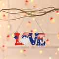 Patriottisch LOVE houten bord met Amerikaanse vlag en kabouter voor huisdecoratie - Love Stijl