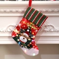 Large LED lighted Christmas stocking with reindeer pattern and snowflake embroidery - Deer