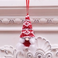 Gnomo di Natale fatto a mano con cappello rosso a maglia e barba bianca decorativa - A Strisce