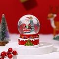 Christmas snow globe with Santa and tree inside a red Merry Christmas musical base - Style 4 / Medium With Light