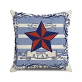 Housse de coussin nautique avec étoile, rayures et texte YOU ARE MY NORTH STAR décoratif - Style Étoile (1)