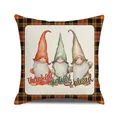 Detail of autumn gnome pillow cover featuring thankful grateful and blessed text - Thankful Grateful Blessed Gnomes (12)